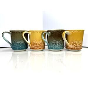 Set of Mismatched Carefree Calypso China Syracuse Montego Coffee Mugs Trinidad